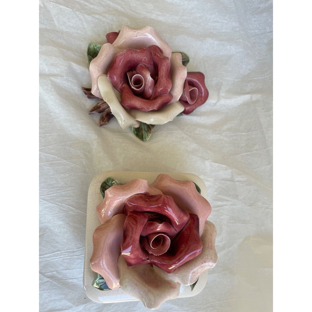vintage ceramic rose decor